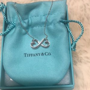 Tiffany double heart necklace like new